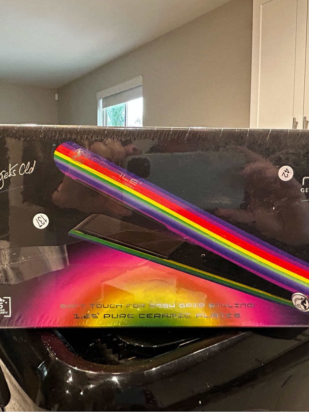 Rainbow Ceramic Flat Iron Hair Straightener - 1.25"